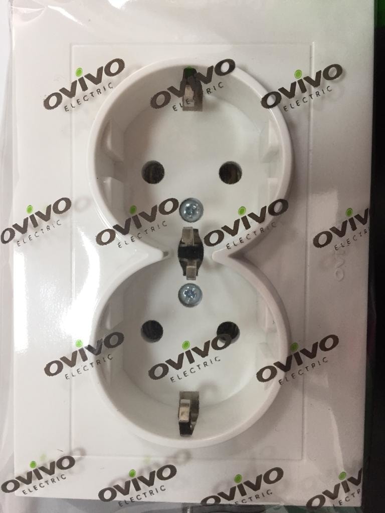 Grano Beyaz İkili Topraklı Priz Çerçeveli