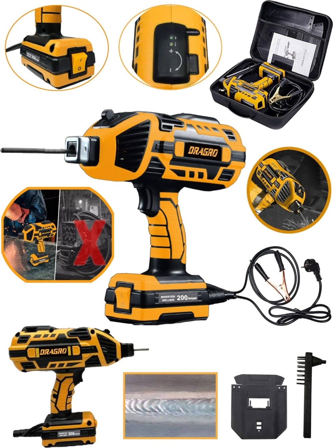 Alman Mma 300 Amper Yeni Nesil Tabanca Kaynak Makinası Invertör Elektrot Kaynak Makinesi Profesyonel