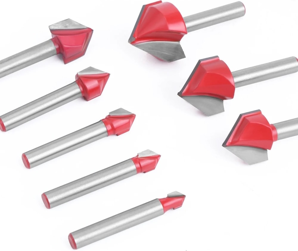 6X12.7MM Lavıe 6mm 1/4 Sap 90 V Tipi Planya Kesici Oyma Kanal Açma Araçları Yönlendirici Bit Seti Emniyet Freze Kesiciler (Yurt Dışından)