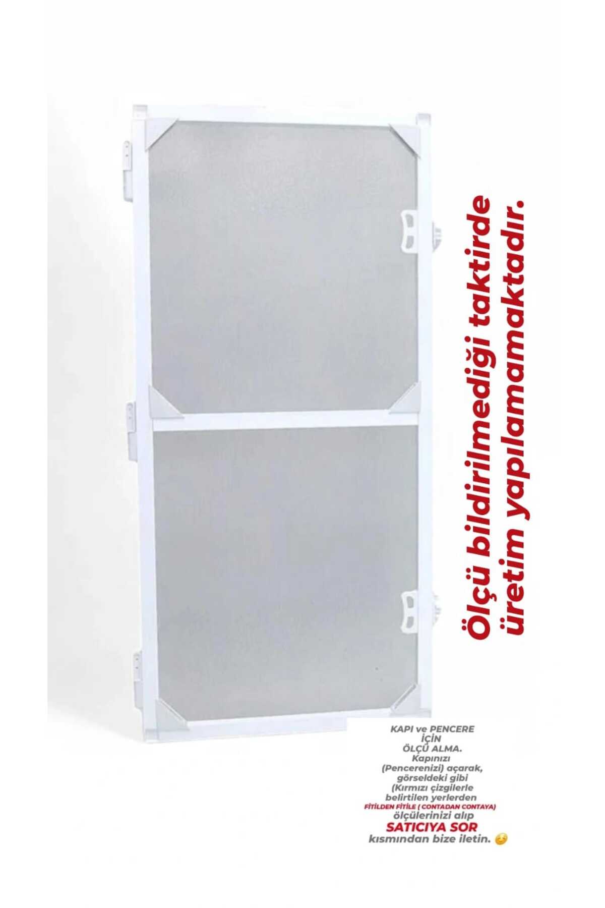 Menteşeli Beyaz Renk Pencere- Kapı Sinekliği 16 No (230 - 250 X 80 - 100)