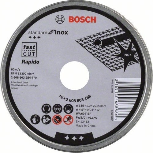 BOSCH 115 x 1,0Mm Standard For Inox Rapido 10'lu 2608603254