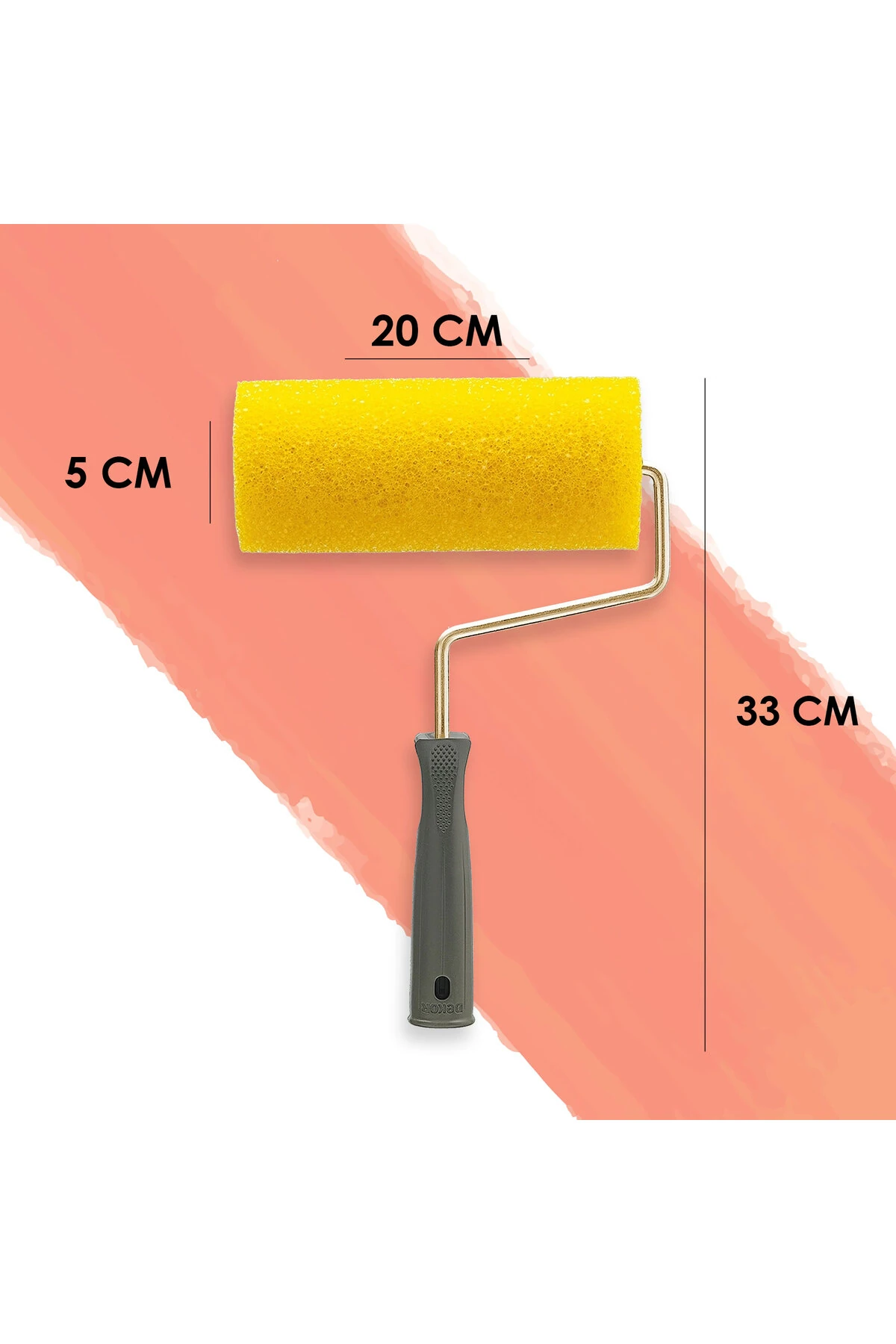 1118 Sünger Kristalli Efekt Rulo 20 cm Grenli Boya Uygulama Rulosu