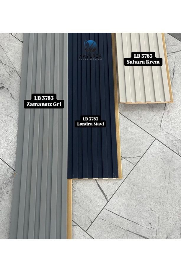 AKYÜREK  LB 3783 SUPRAMAT LONDRA MAVİ RENK DEKOR PROFİL DUVAR KAPLAMA PANEL LAMBRİ