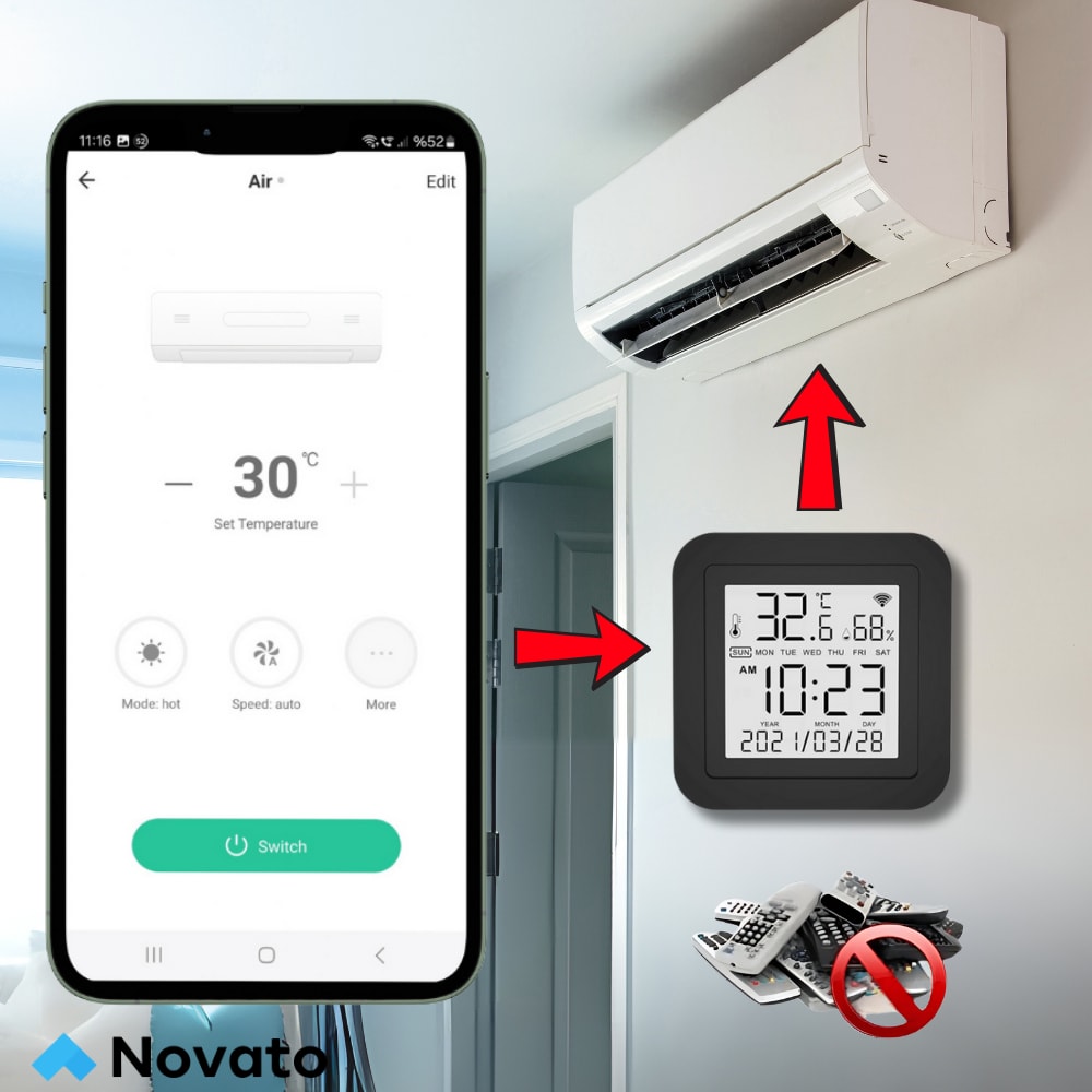 Tuya Uyumlu Ekranlı ve Sensörlü Wifi IR Kumanda Kontrolcüsü ( Akıllı Kumanda )