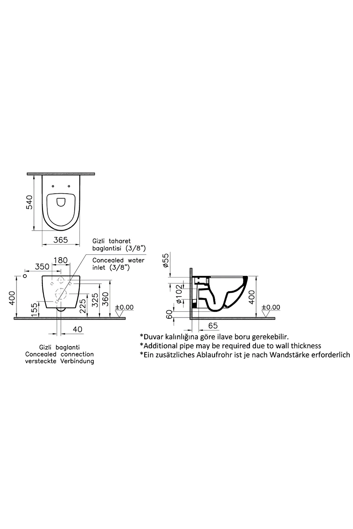 Sento Rim-Ex Asma Klozet Slim Kapak, Gömme Rezervuar Set 768-1851