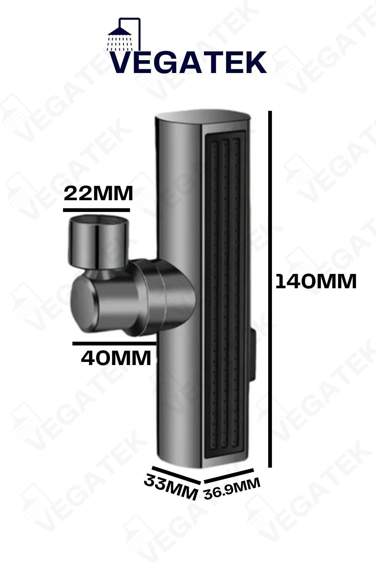 ETHAB  360 Derece Dönen 4 Fonksiyonlu Lüks Mutfak Lavabo Musluk Ucu Krom Renk