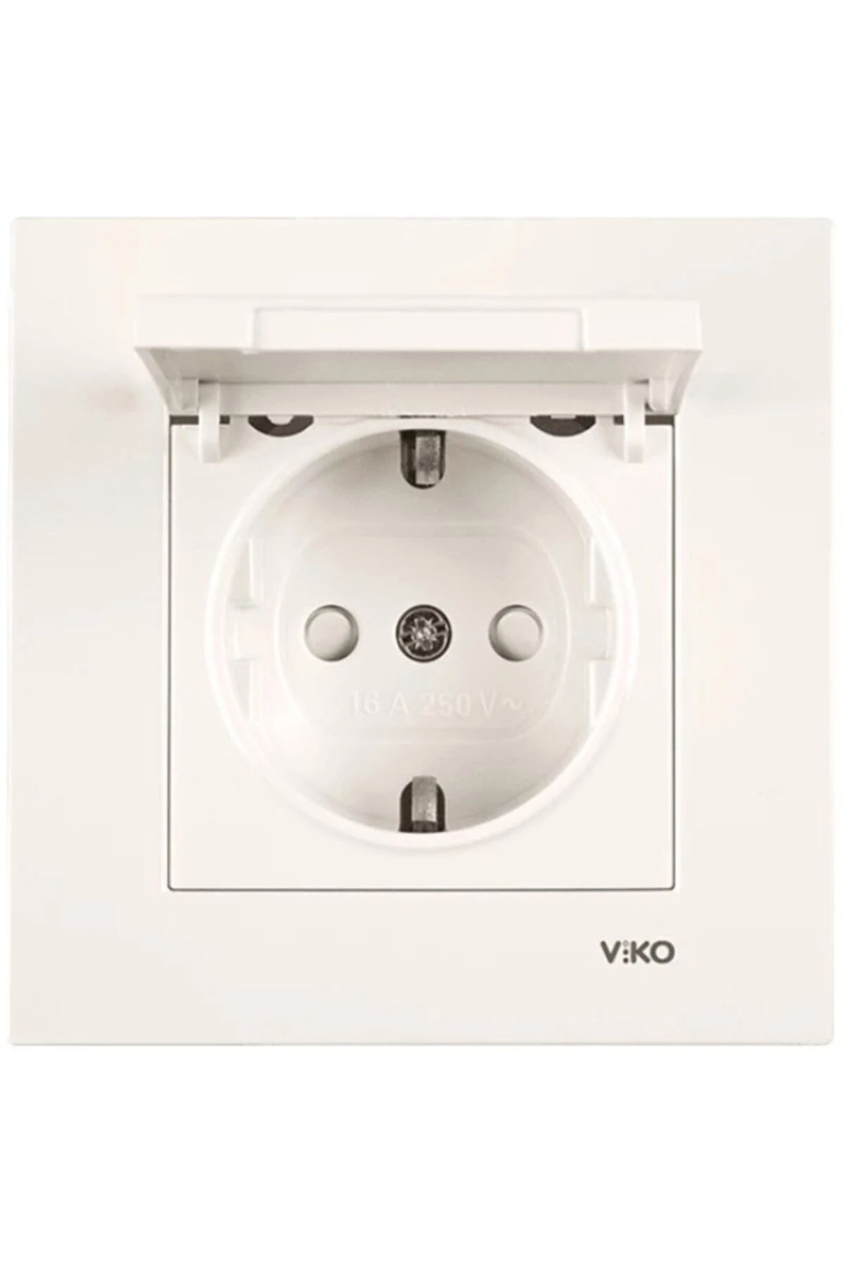 Karre Çocuk Korumalı Kapaklı Krem Topraklı Priz Çerçeveli 12 Adet