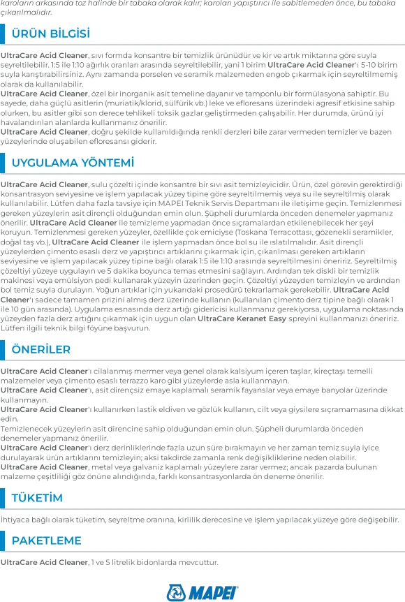 Ultracare Acıd Cleaner Çimento/beton Temizleyici