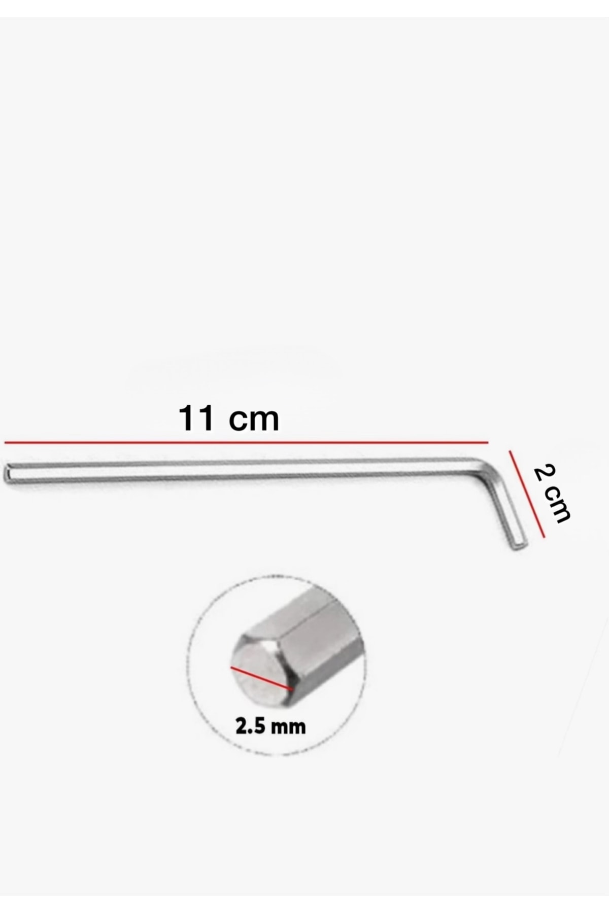 İZELTAŞ Altı Köşe Allen Anahtar Uzun Boy 2.5 mm
