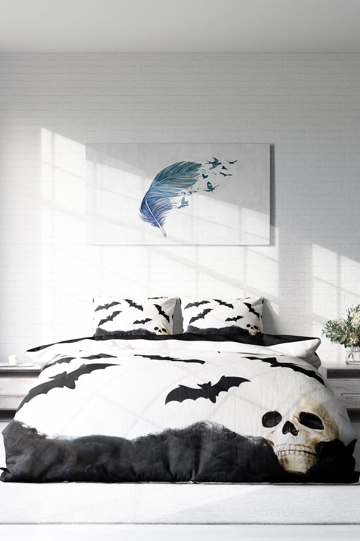 Kıng Sıze Yarasa 3d Çift Kişilik Nevresim Takımı 220x240cm