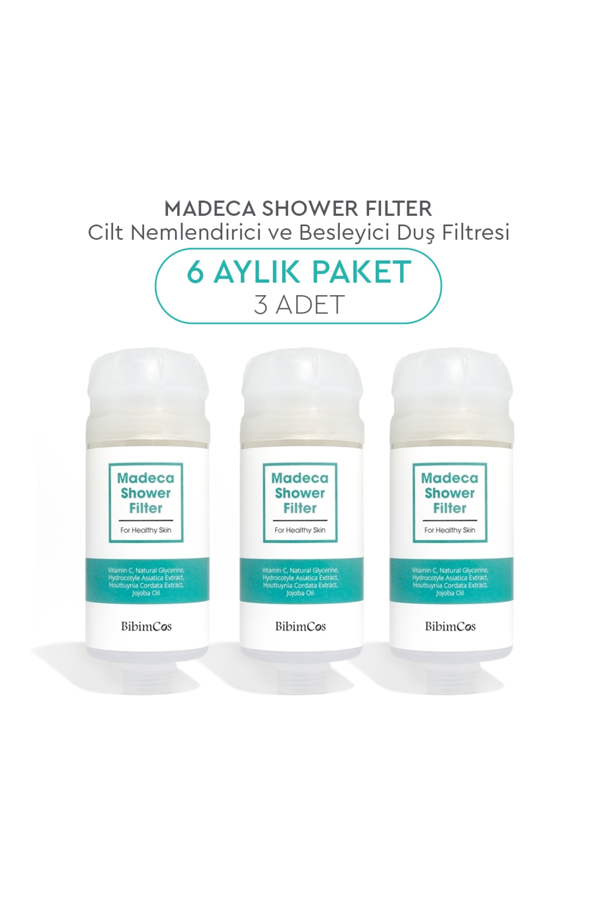 Madeca Shower Filter - Cilt Nemlendirici ve Besleyici Duş Filtresi 3'lü (6 Aylık Paket)