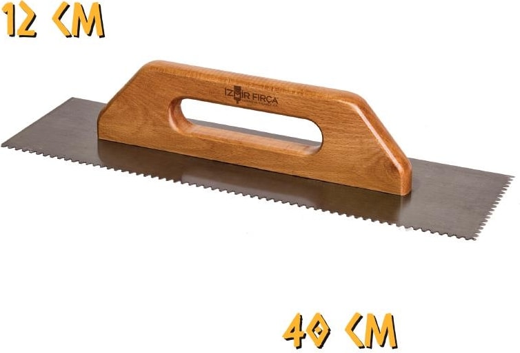 Izmir Fırça Ahşap Saplı Seramik Malası Üçgen Diş - 40 Cm.