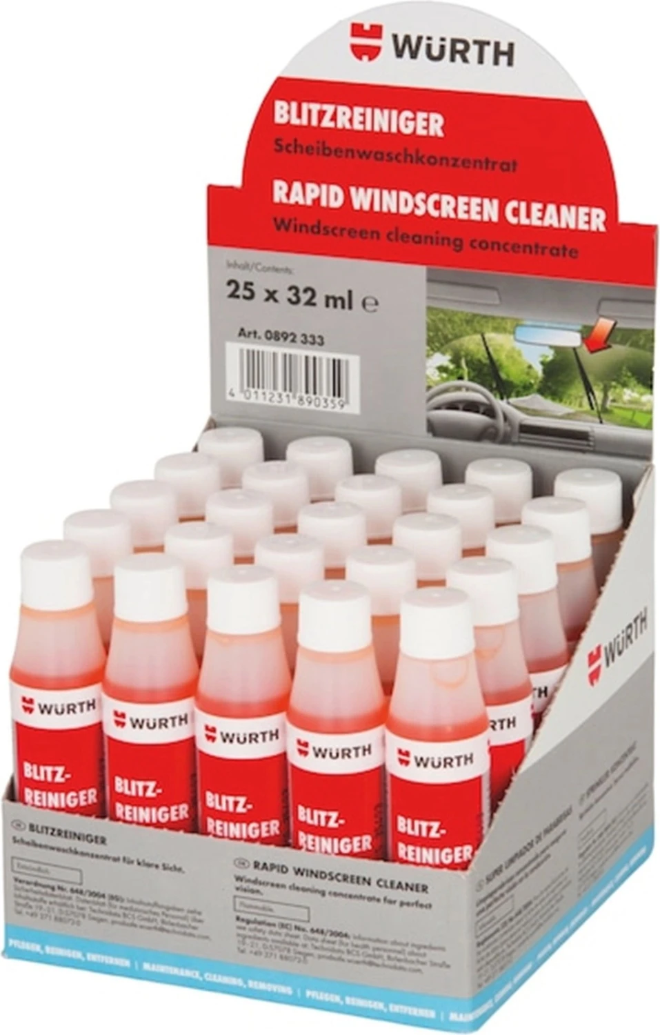 Oto Konsantre Cam Suyu Temizleme Sabunu 32ML 25 Adet