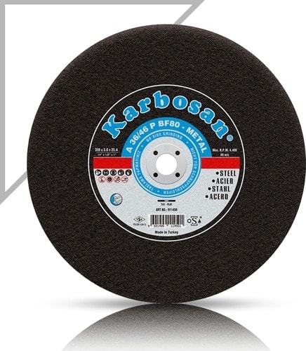 KARBOSAN 350X3.5X30 910870 A 30/36 P BF80 Düz Metal Sabit Tezgah Kesme Taşı