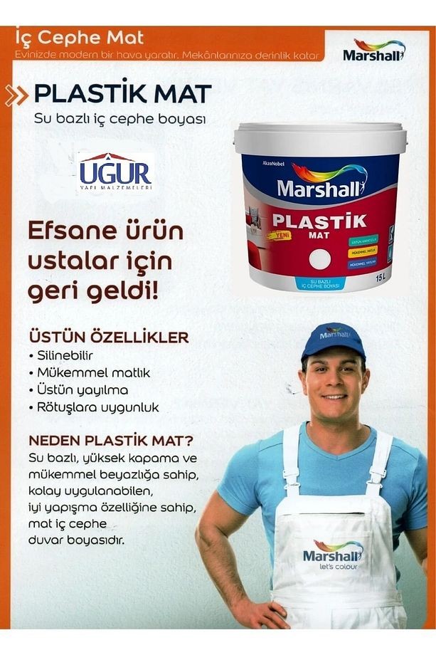 Plastik Mat Su Bazlı Iç Duvar Boyası -silinebilir-mükemmel Matlık Ve Örtücülük