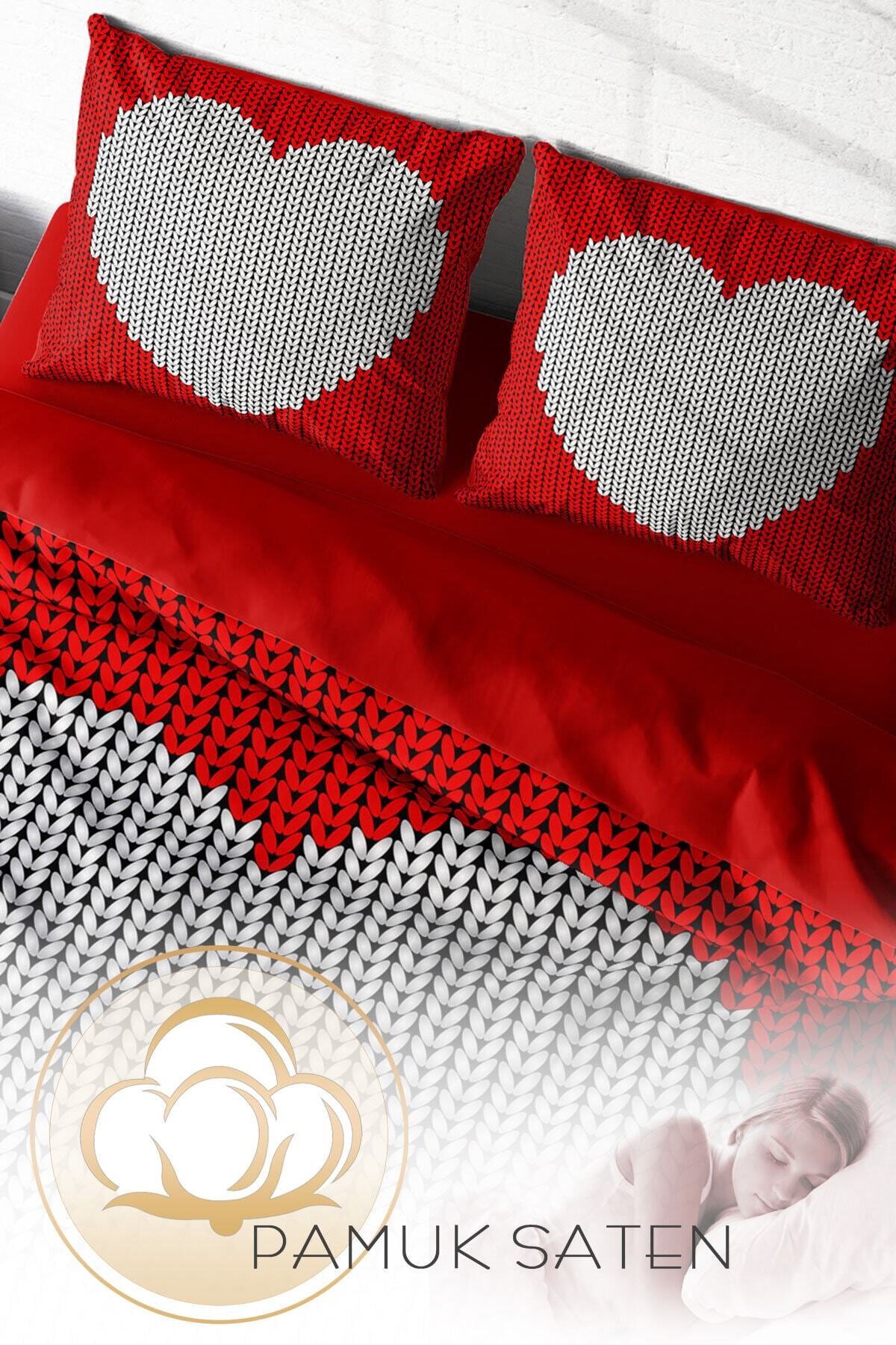 Kıng Sıze Woven Heart 3d Çift Kişilik Nevresim Takımı 220x240cm