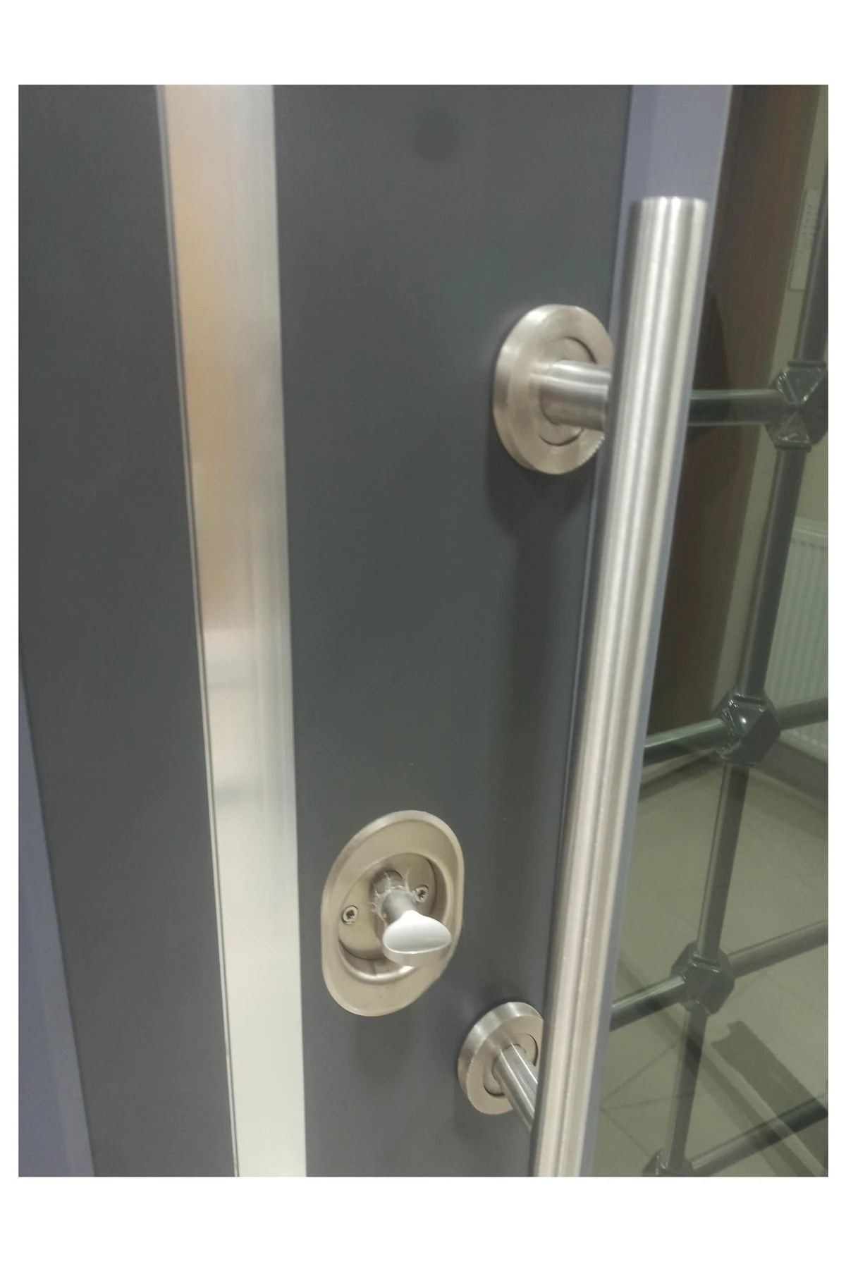 Celik Kapi Model Tezwood Çelik Kapı, Antrasit Rengi Bina Giriş Kapısı