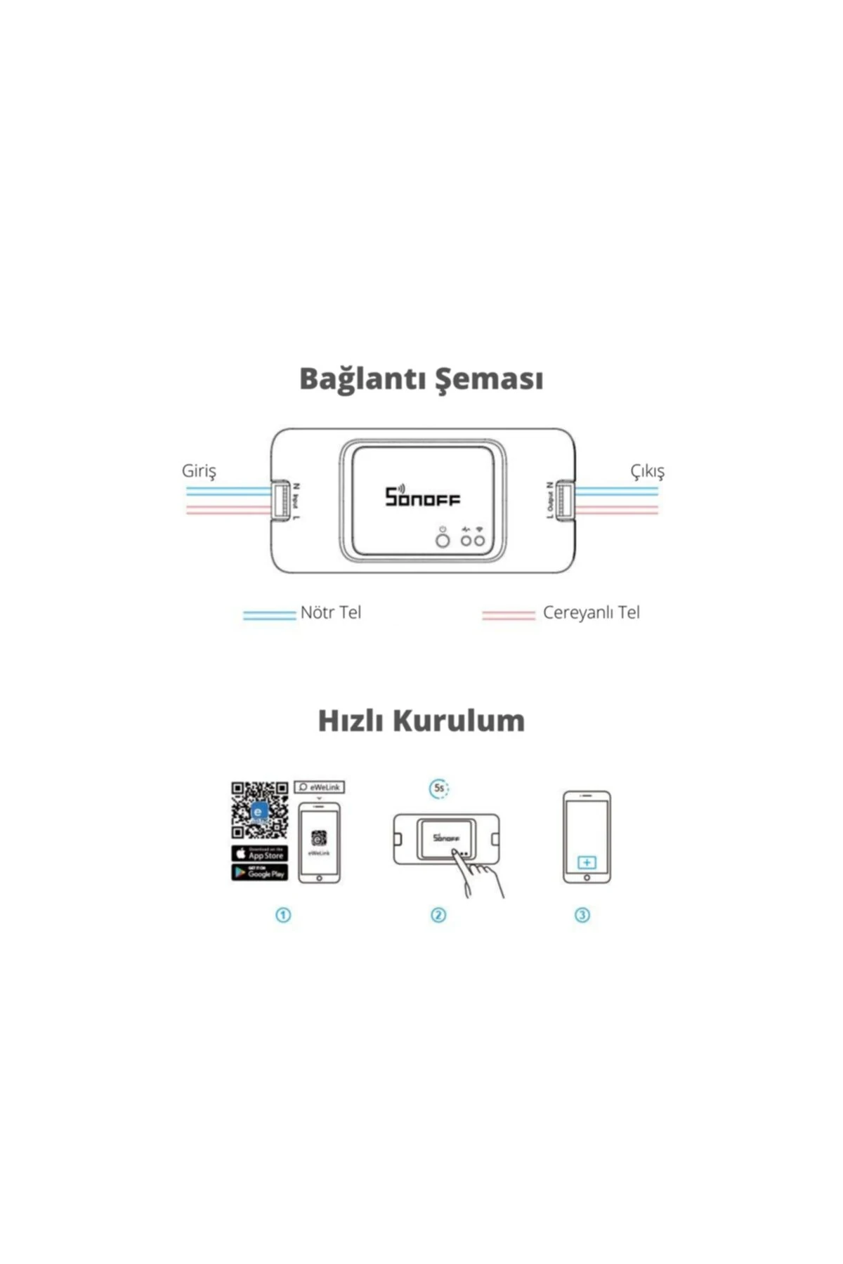 Basic R3 10a Wireless Akıllı Anahtar, Akıllı Priz, Akıllı Ev Röle Kartı