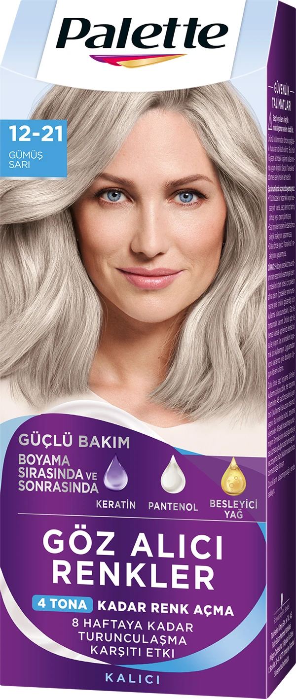 12-21 Gümüş Sarı Saç Boyası