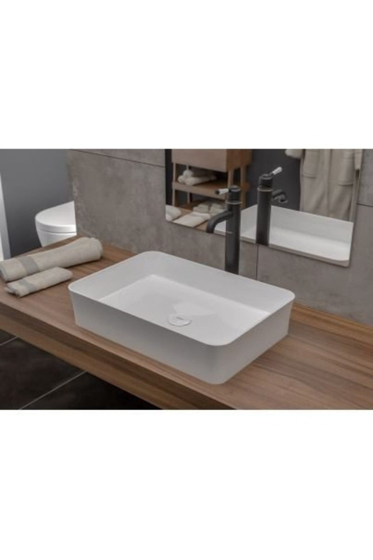 Slim Line Dikdörtgen Lavabo 55x38 Cm Beyaz 1476-001-0125