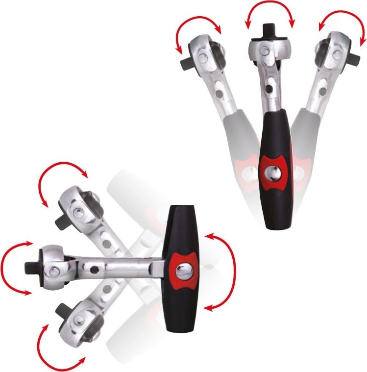 Izeltaş 1507067115 Mafsallı Cırcır T Kol 1/4'' (72 Diş) 115MM