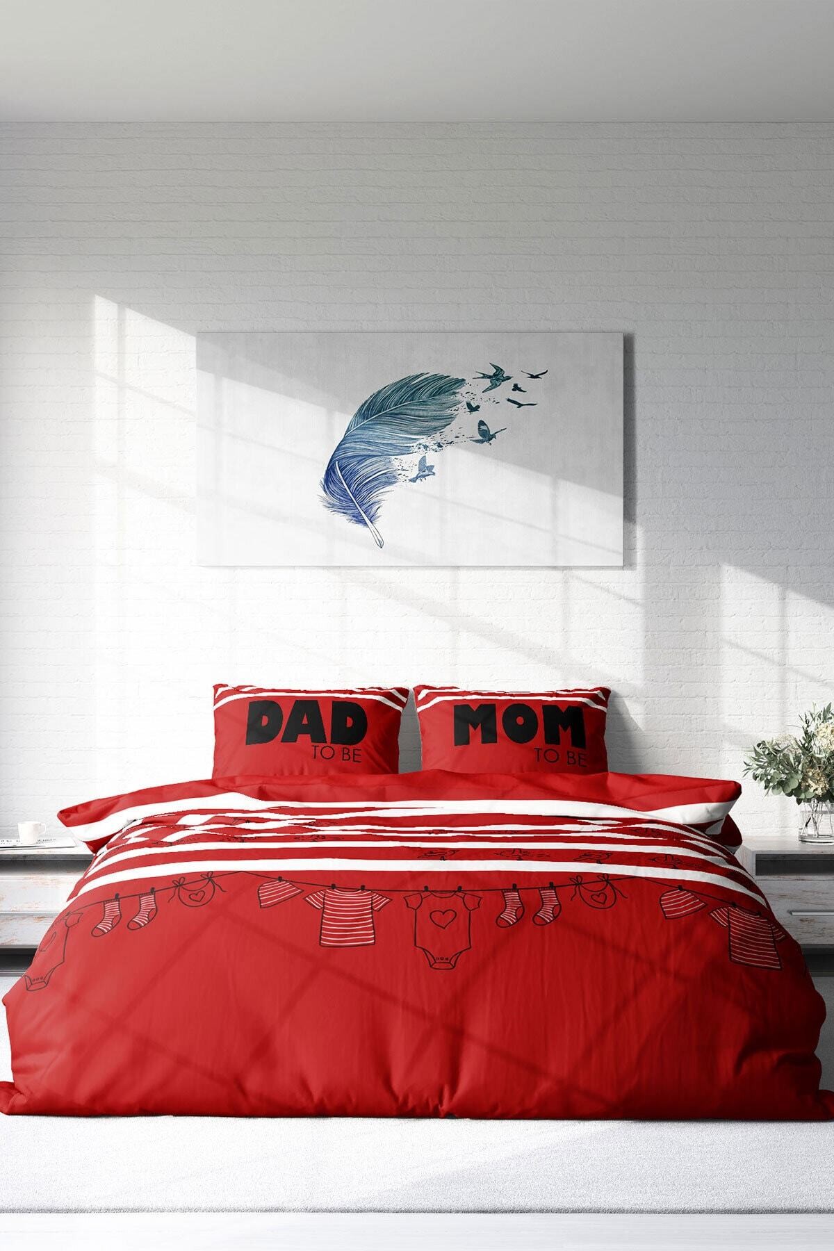 Kıng Sıze Mom & Dad 3d Çift Kişilik Nevresim Takımı 220x240cm