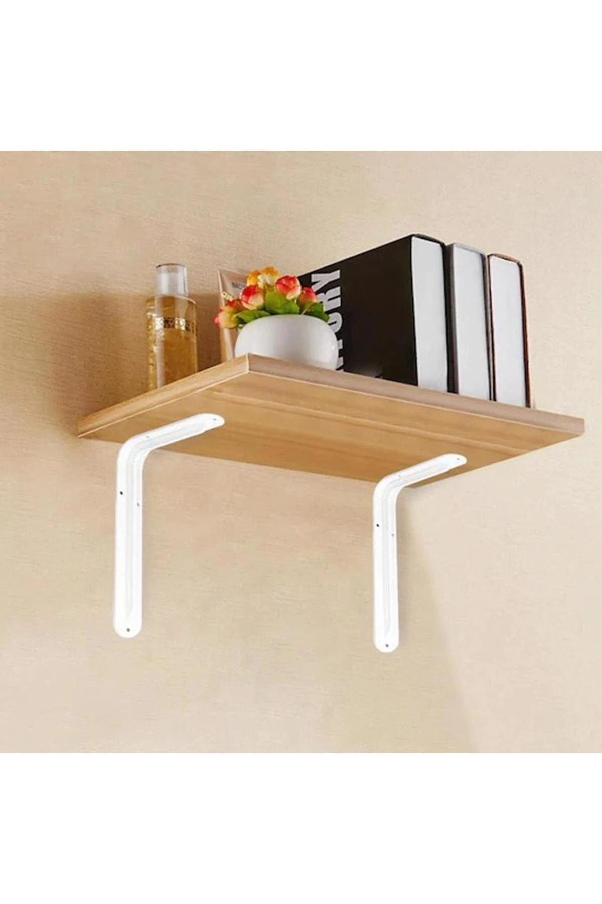 Raf Altı Raf Tutucu Ayak Ferforje Beyaz Klas 16.5 x 12 cm 2 ADET (No:1)