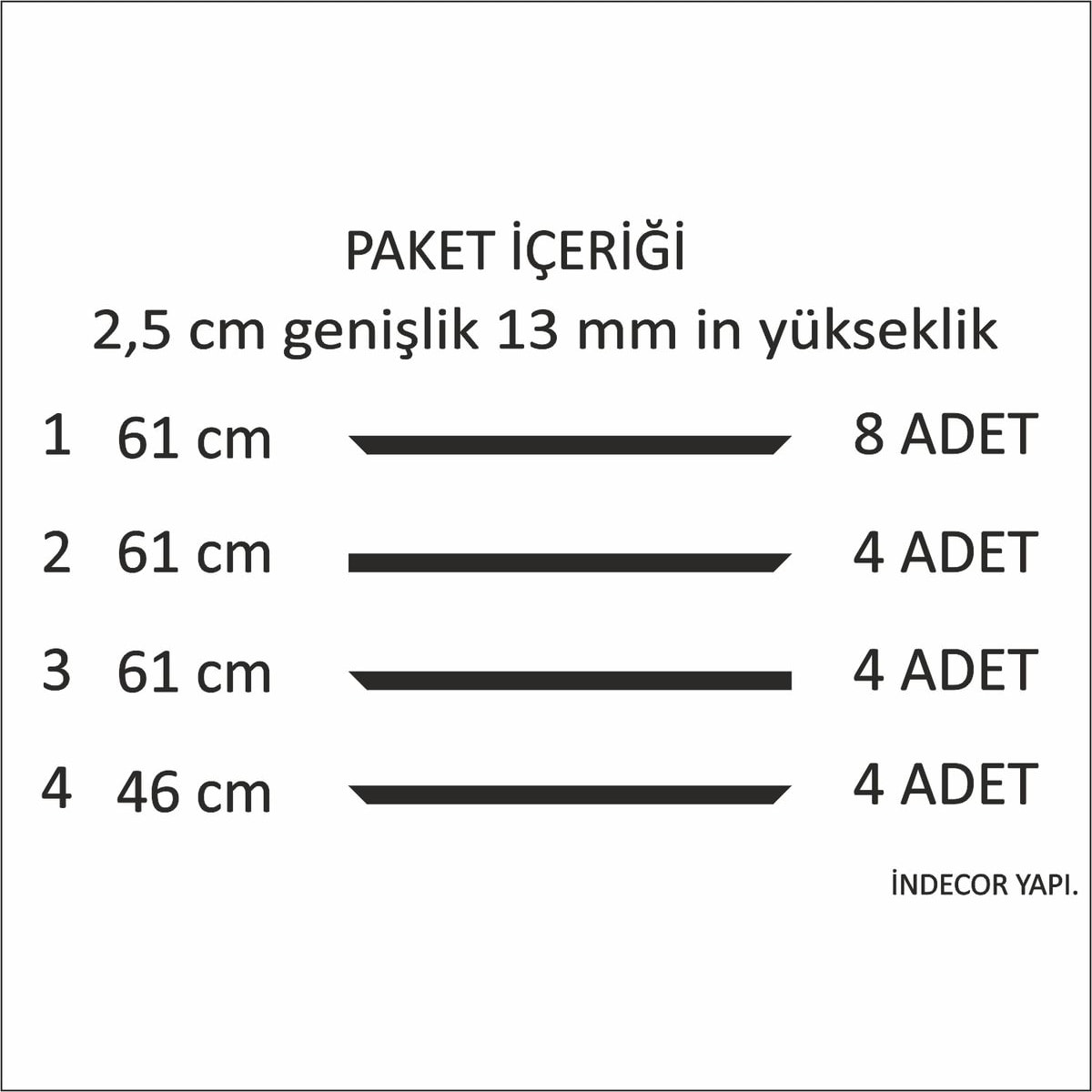 Dekoratif Boyanabilir Montaja Hazır Duvar Çıtası,önceden Kesilmiş Astarlı Kendin Yap Kit (P1)