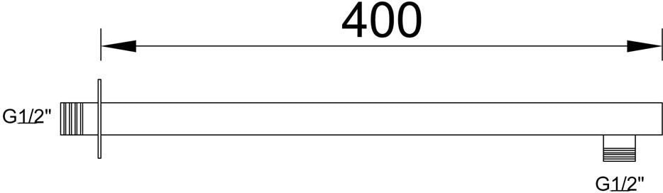 Ankastre Duş Başlığı Borusu Kare Altın KDB103-G
