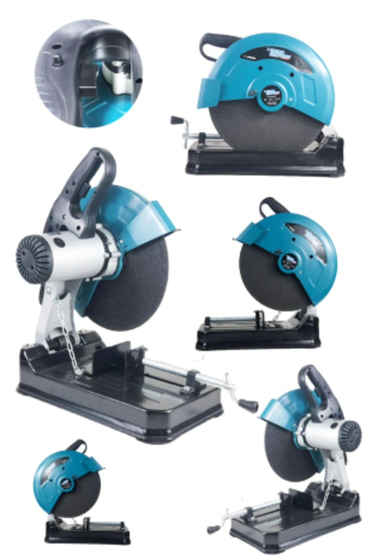 2600 Watt Çelik Dişli Şanzuman Bakır Sargılı 355 Mm Profil Ahşap Metal Kesim Makinesi Kafa Koparma