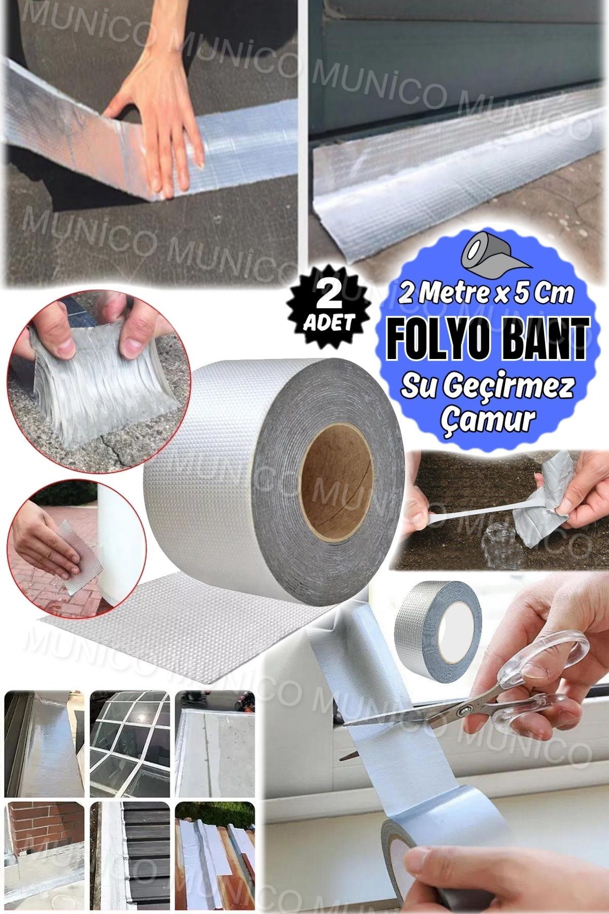 OZKUVVET 2 Adet Macunlu Çatı Çatlakları İçin Su Geçirmez İzolasyon Bantı Sıcaklık Borular 2M x 5 Cm