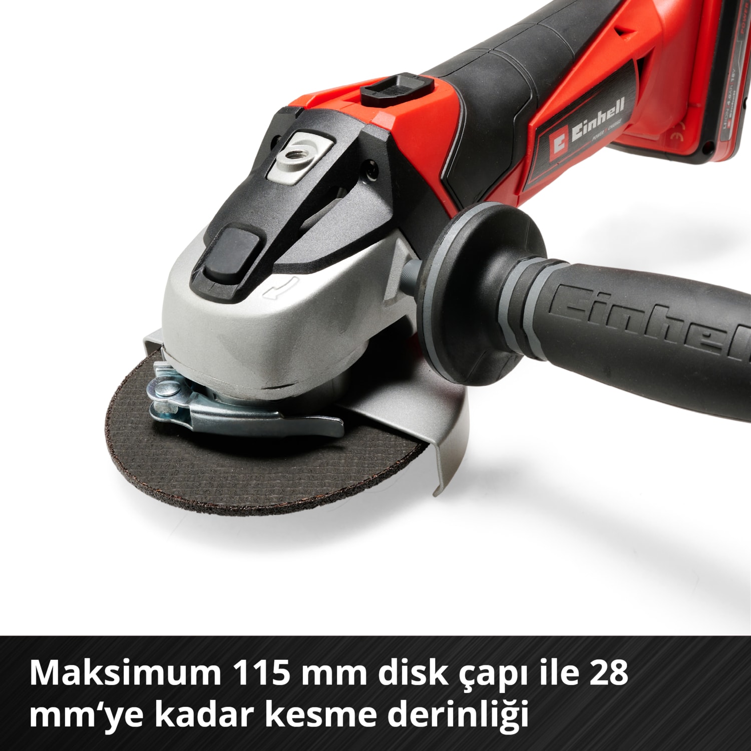 Akülü Avuç Taşlama TE-AG 18/115 Li-Solo Power X-Change (18 V, 115 mm disk çapı, 28 mm kesme derinliği, yumuşak başlangıç, kesme diski ve akü dahil değildir) - 4431110