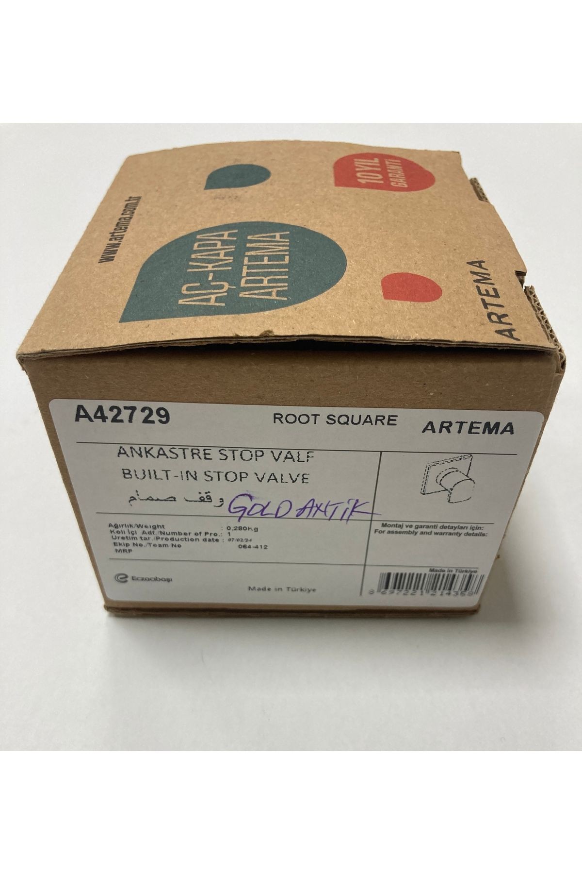 Loop R 7400680 Mat Gold Kumanda Paneli & Artema Ankastre Stop Valf