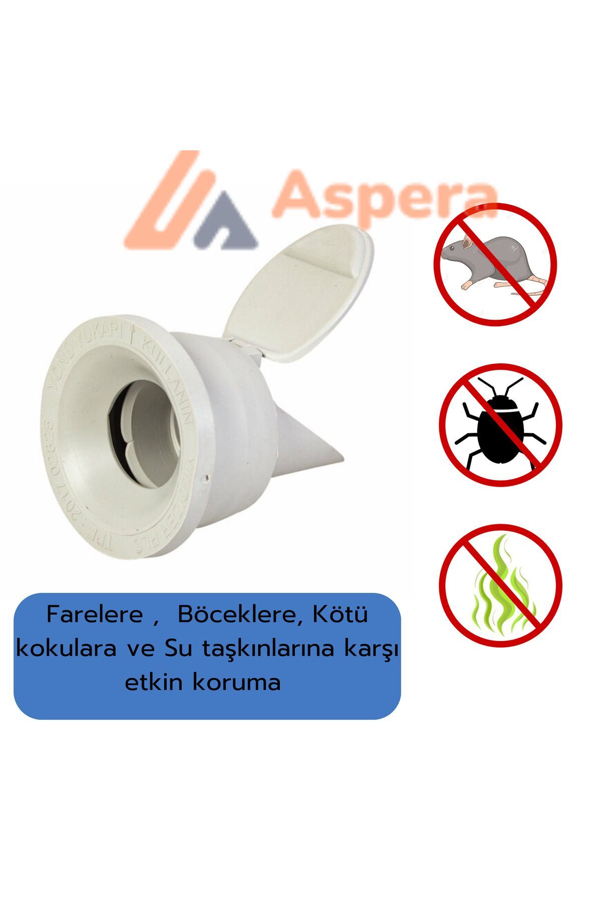 Koku Önleyici  Çekvalfli Adaptör ContaØ50    Lavabo & Eviye Gideri için