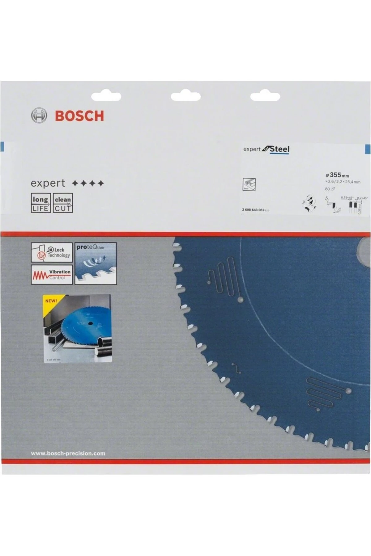 Expert Metal 355x2.6x25.4 mm 80 Diş Elmas Uçlu Metal Kesme Daire Testeresi (2608643062)