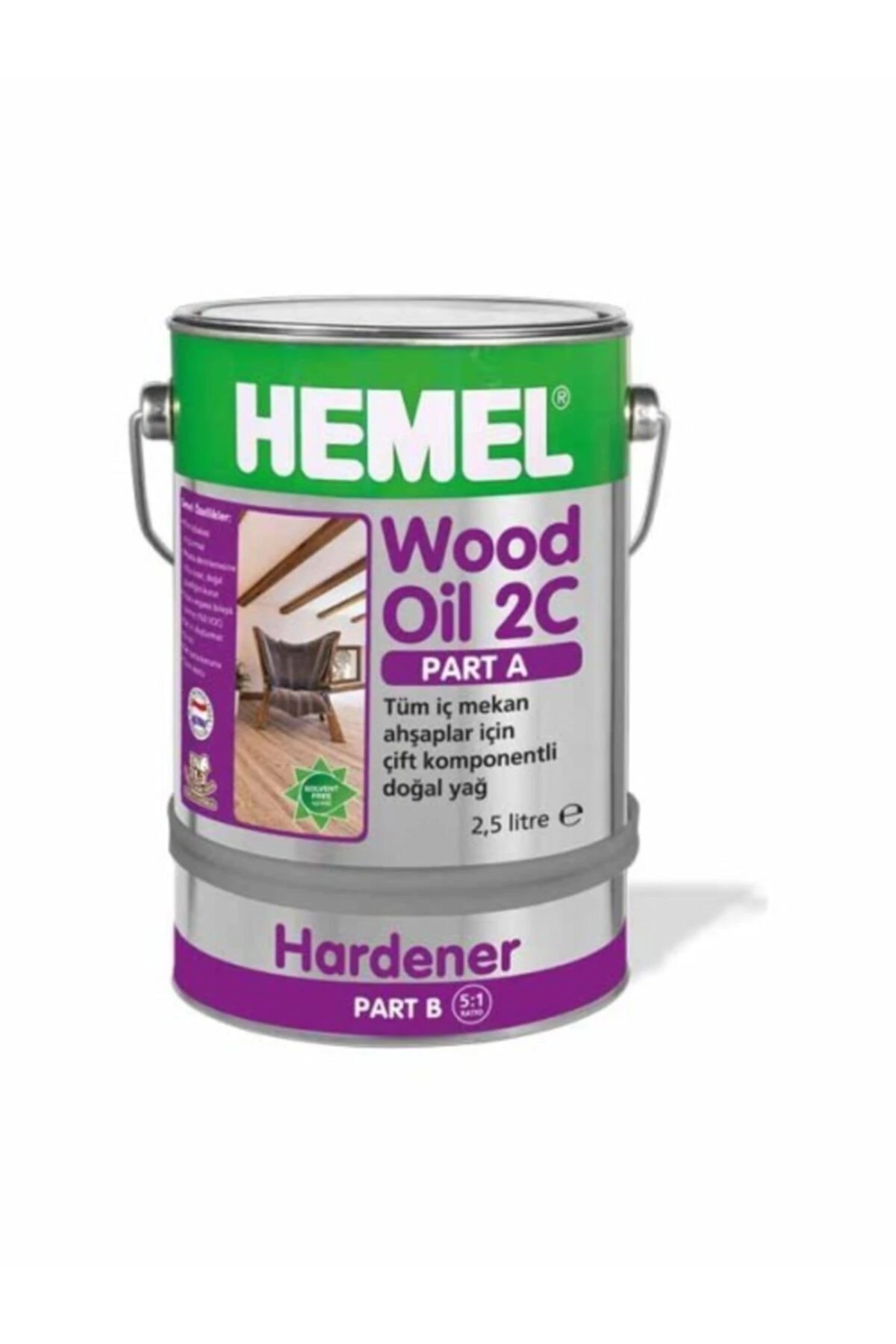 Wood Oil 2c Ic Mekan Yagları Sert 900 gr Şeffaf