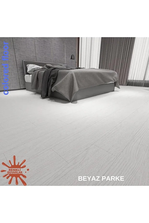 5m2 Alan Kaplar Beyaz Model Pvc Floor Yapışkanlı Sudan Etkilenmeyen PVC Yer Döşeme Parkesi PARKE-P12