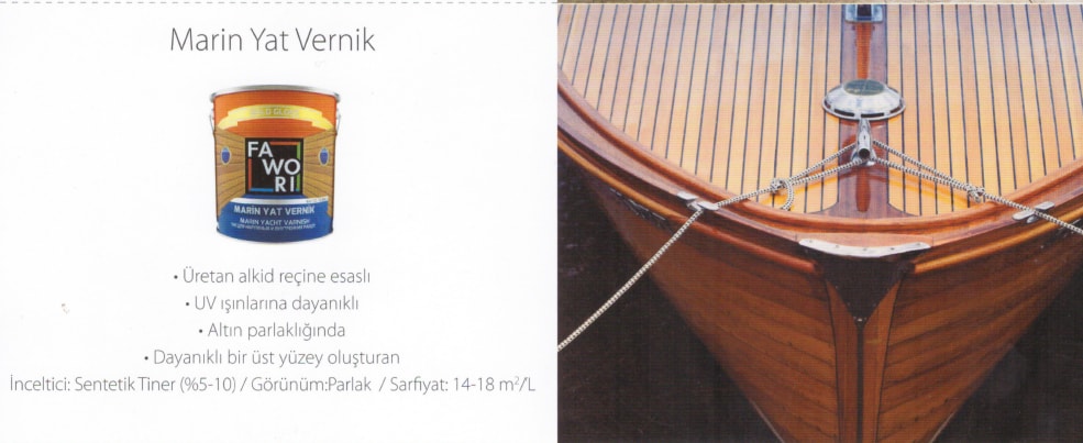 Marin Yat Vernik 0,75 L Şeffaf Parlak