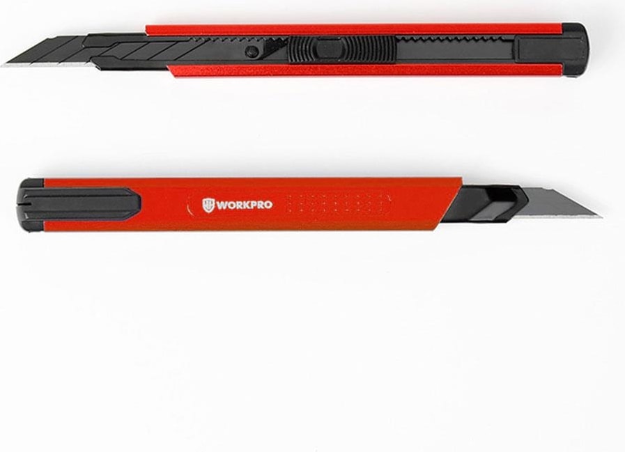 WP212020 9 mm Alüminyum Kasa Cep Askılı Maket Bıçağı (Kırmızı)