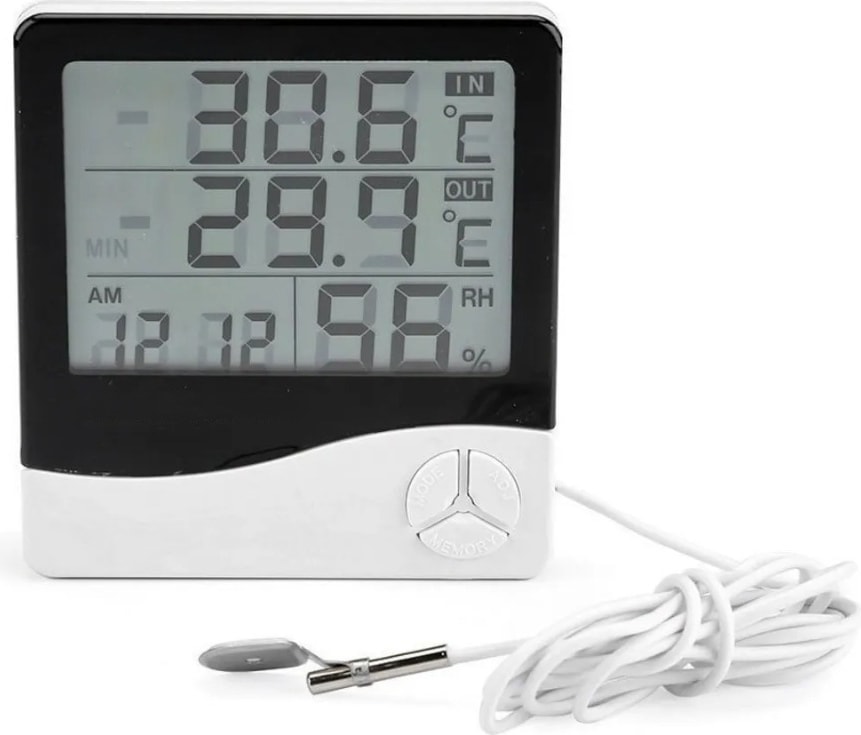 2 Dijital Termometre Alarm Saat Dış Sıcaklık Ölçer Nem Ölçer