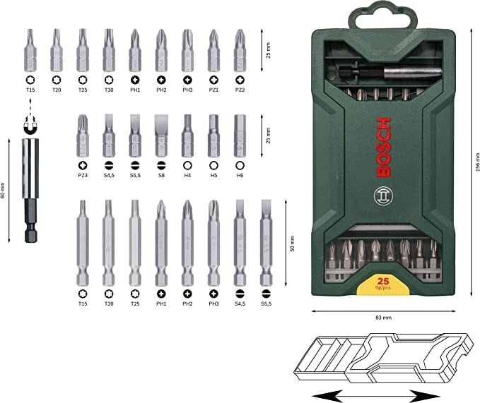 BOSCH 25 Parçalı X-Line Vidalama Seti