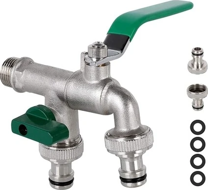 1/2 Inç Çift Çıkışlı Musluk Pas ve Donmaya Karşı Koruma Çift Bağlantılı ve Hortum Nozullu Yük (Yurt Dışından)