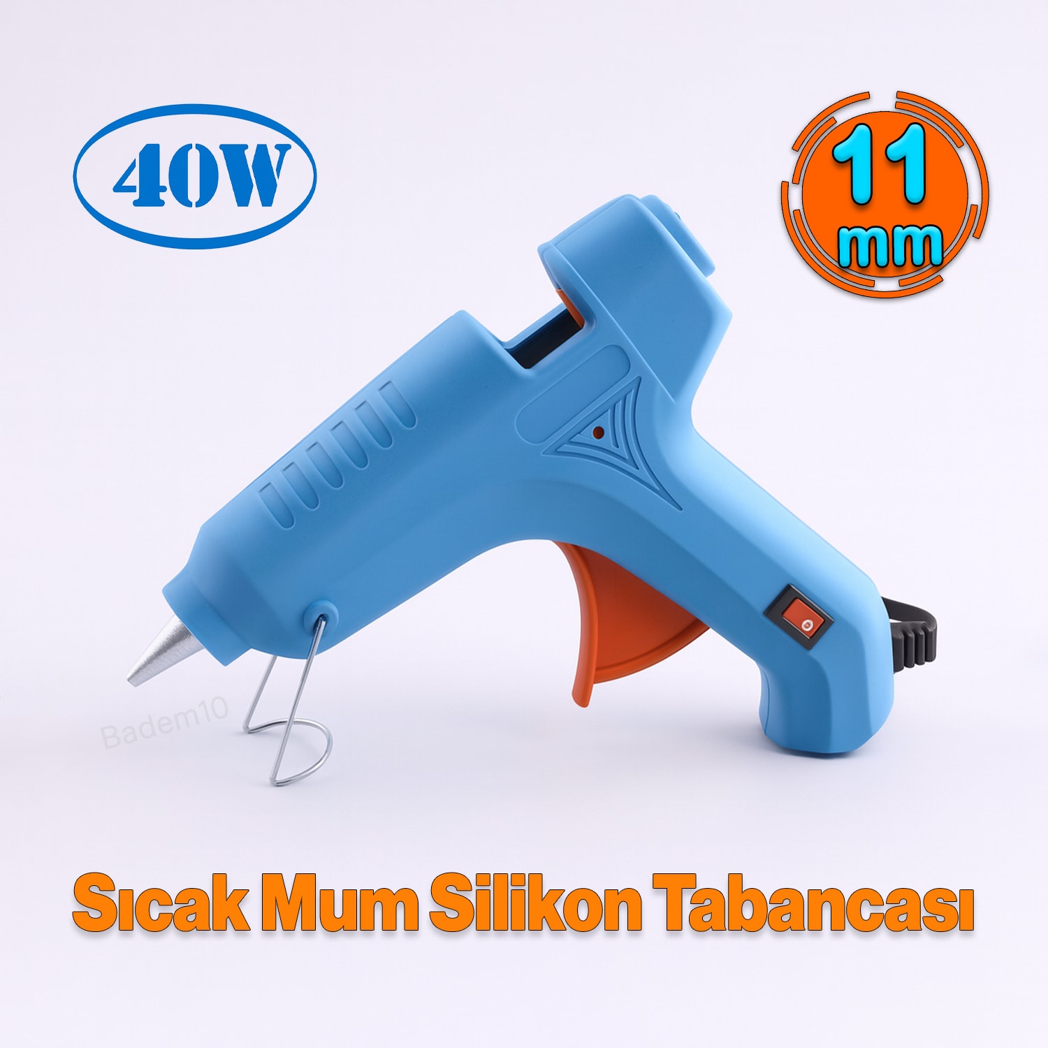 11 mm 40W Sıcak Ince Mum Silikon Tabancası 190°C Hızlı Isınan Güçlü Yapıştırıcı Tabanca Ergonomik