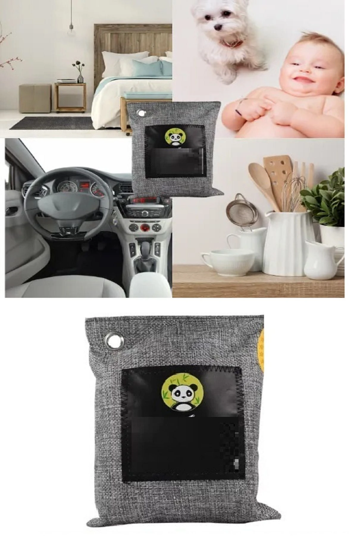 Hava Temizleme Torbası relatos 200g  Dolap- Banyo- Evcil Koku Giderici- Bambu Kömür Koku Emici