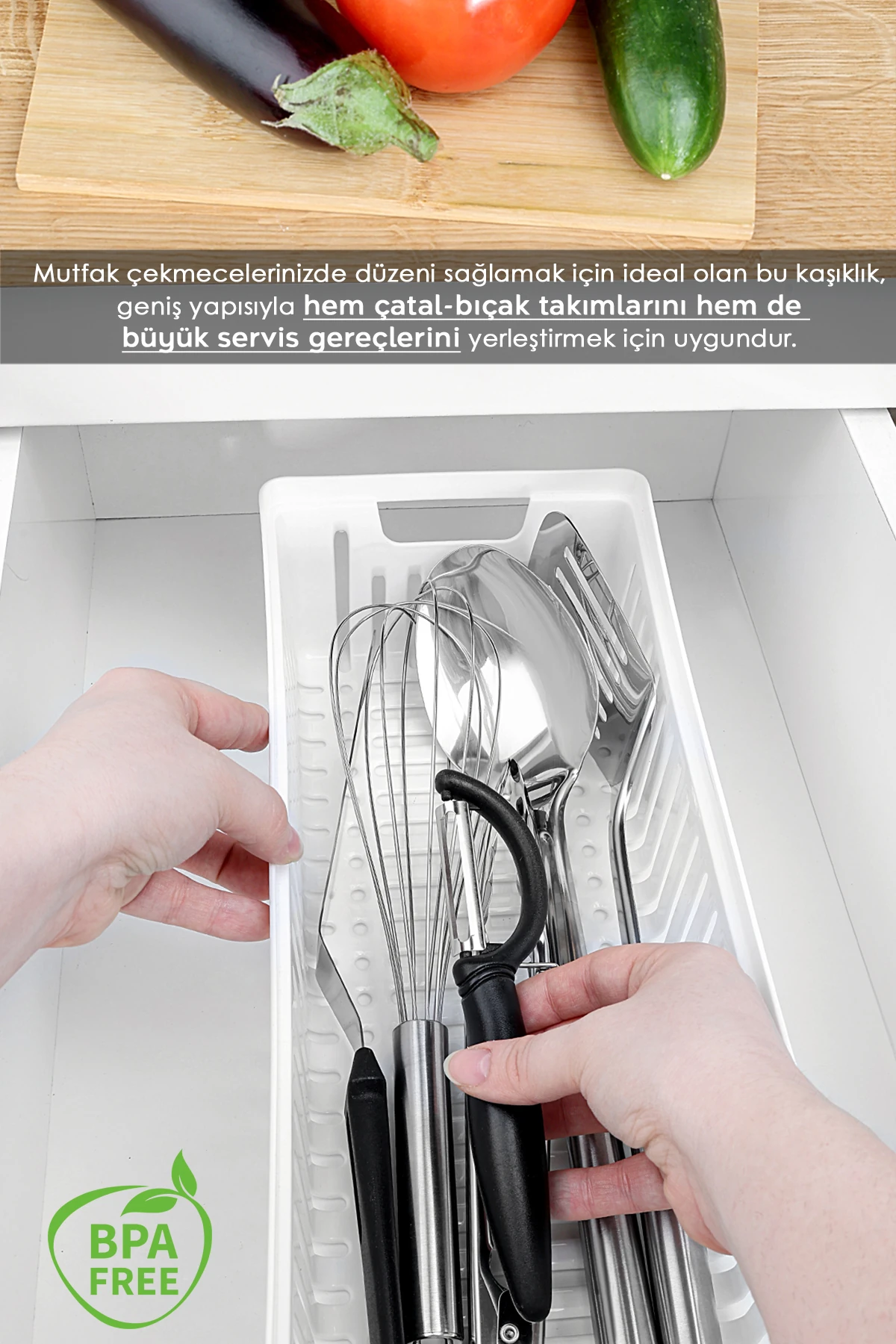 6 Parça Modüler Çekmece İçi Organizer Set - Banyo Mutfak Makyaj Aksesuar Ofis Düzenleyici Beyaz