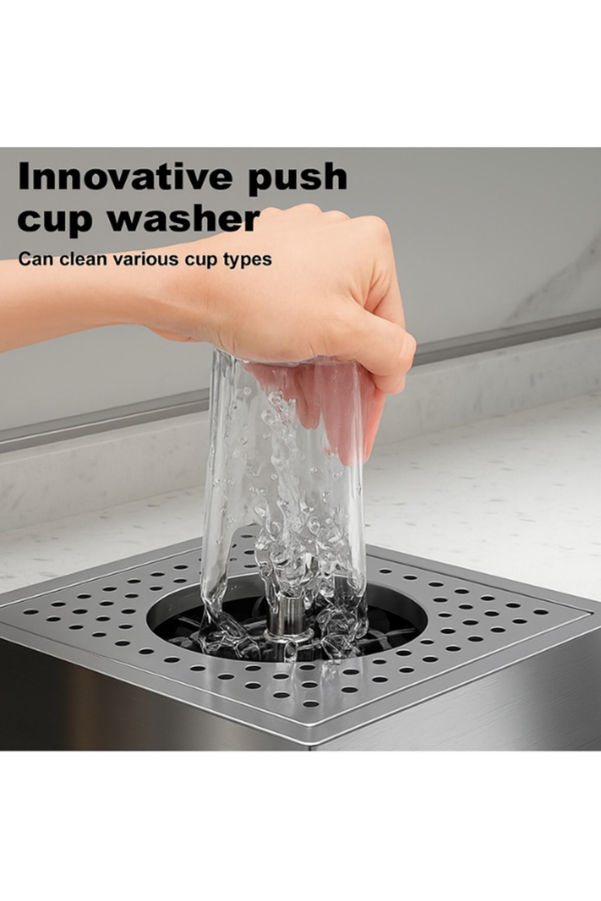 Moderno Double Paslanmaz Çelik Bardak Yıkamalı 2 Göz Akıllı Mutfak Evyesi INOKS Renk 96x50cm