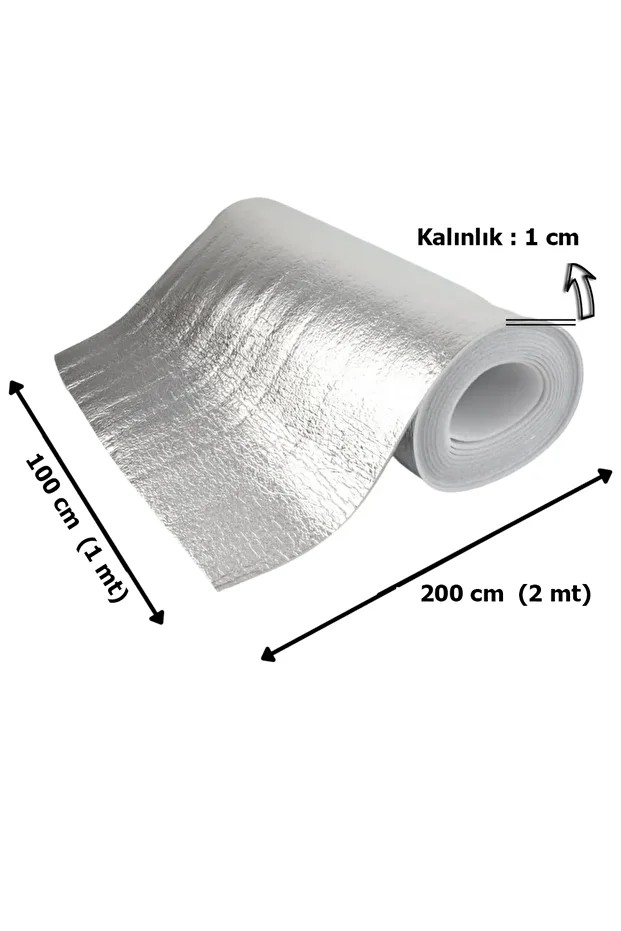 2 mt Kalorifer Radyatör Arkalığı Isı Yalıtımı İzalasyon Levhası Petek Arkası Alüminyum Folyo (1 cm)