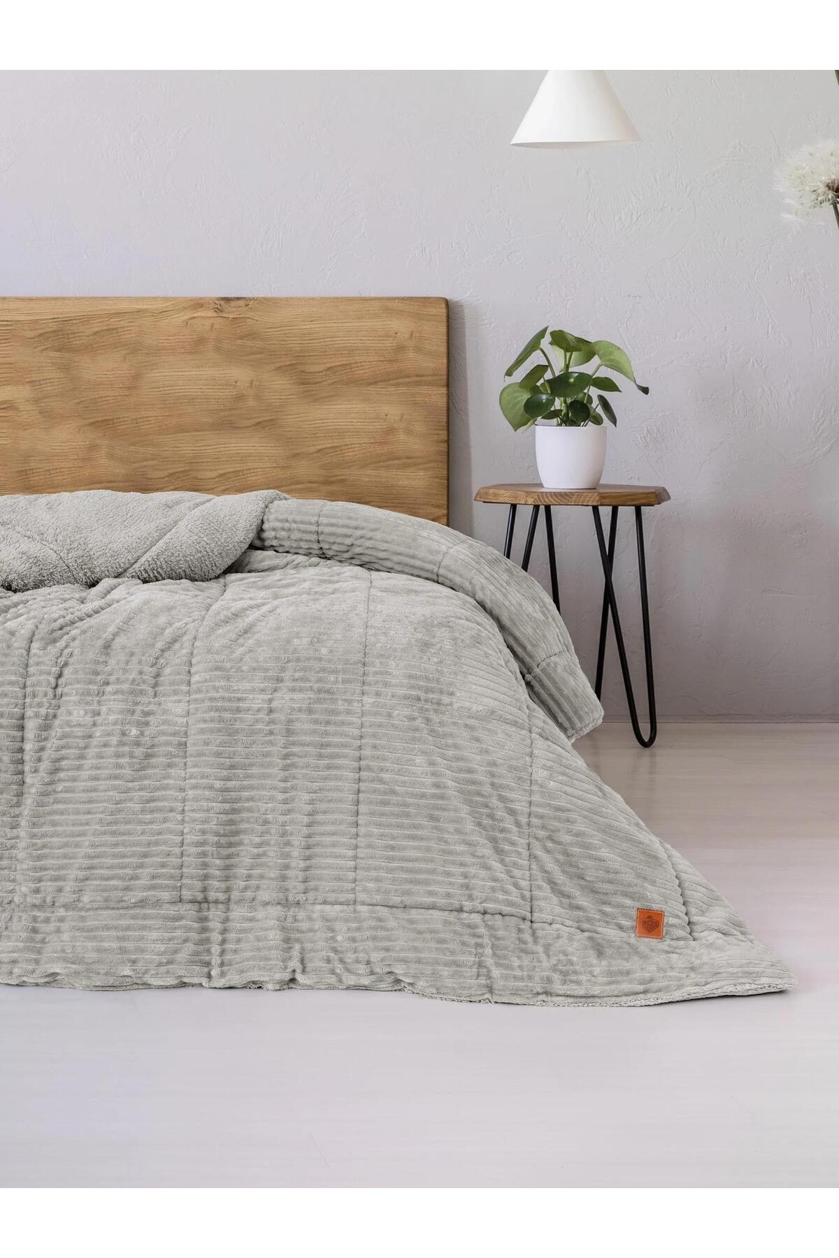 Wave Tek Kişilik Yorgan Gri 155x215 Cm