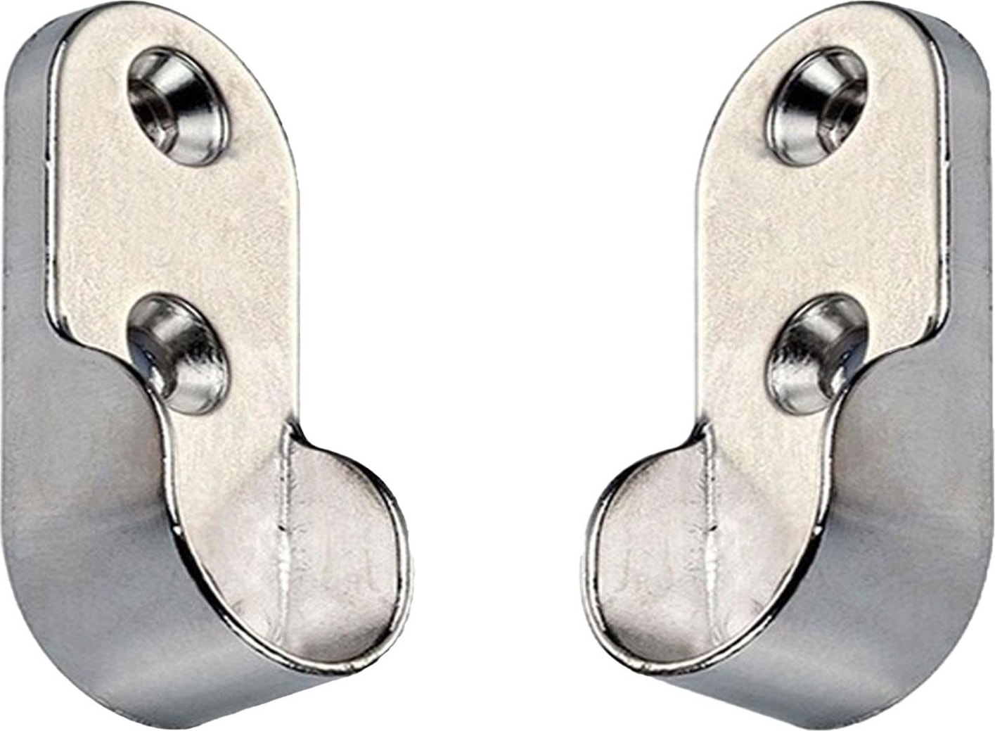 Oval Boru Askı Flanşı Dolap İçi Elbise Askı Aparatı Elemanı Krom 30 mm (2 Adet)