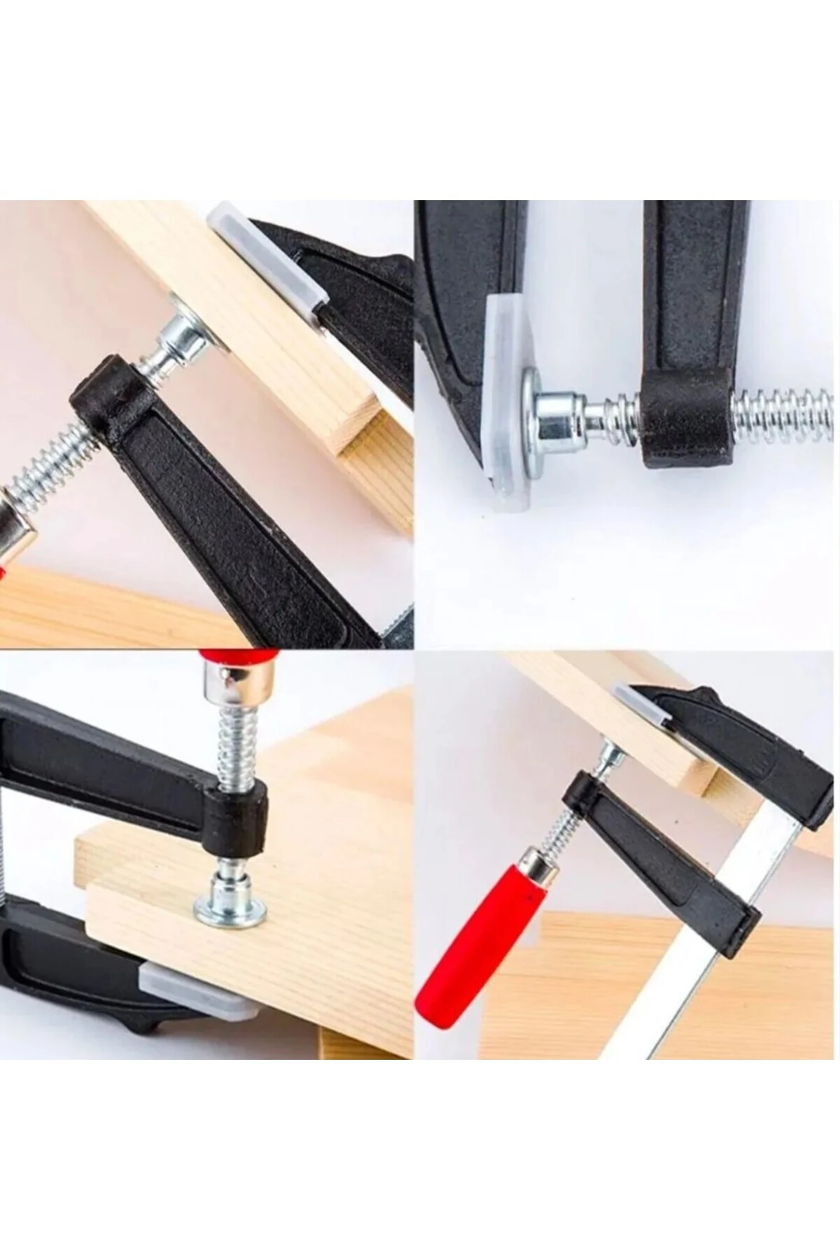 2 Adet Ahşap Saplı F Tipi Mobilyacı Marangoz Işkencesi 50x250 mm